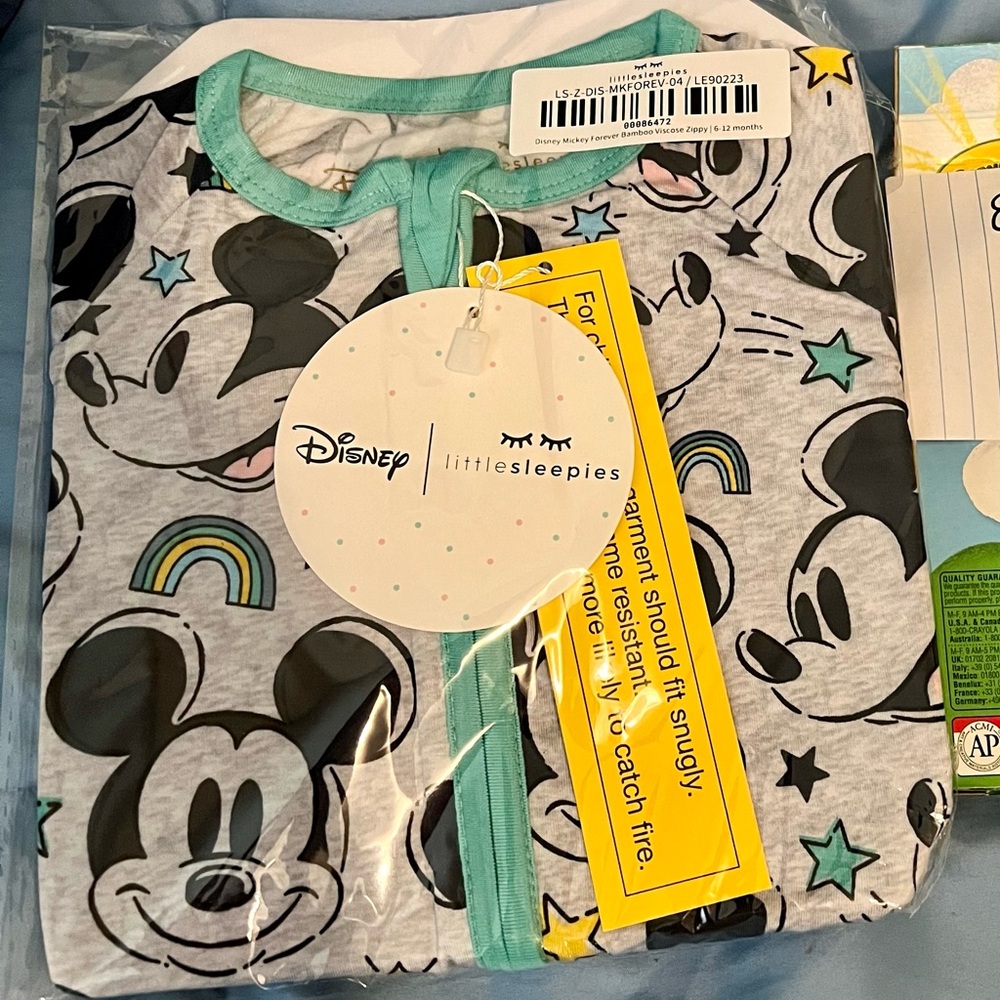 Little Sleepies Mickey Forever Zippy 6-12 months NWT